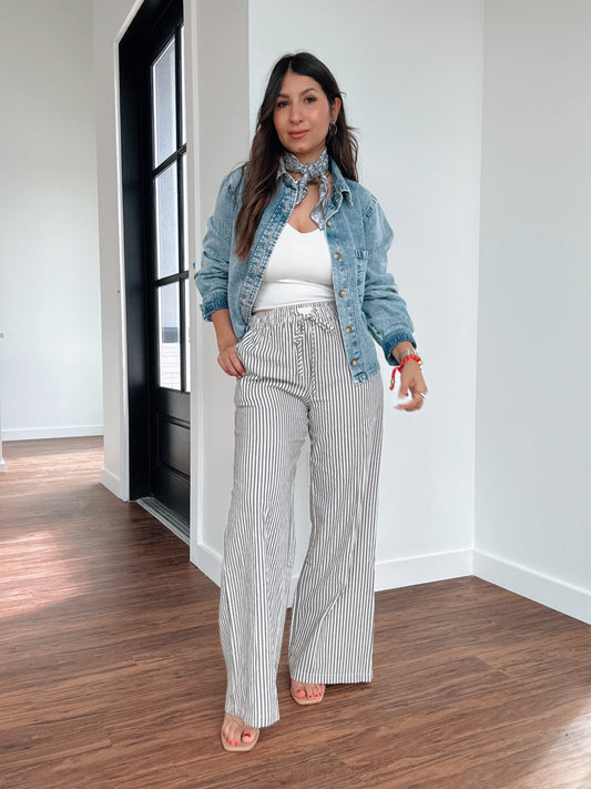 Andy Black Striped Pants