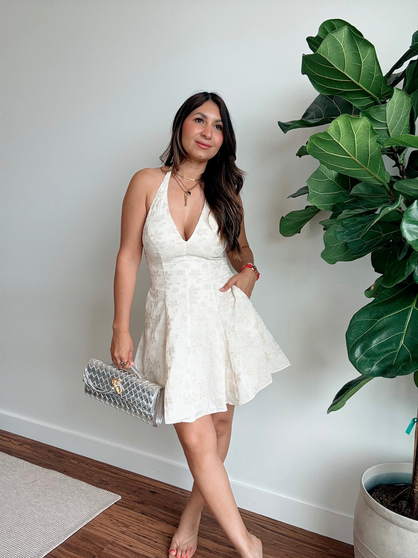 Floral Halter Romper Dress