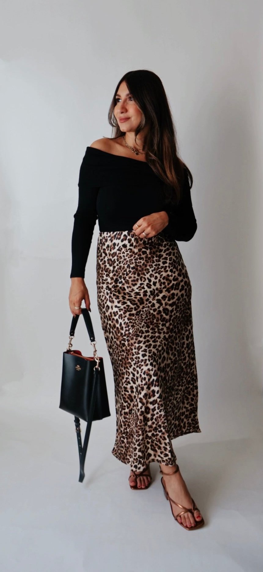 Ferrah Satin Leopard Skirt