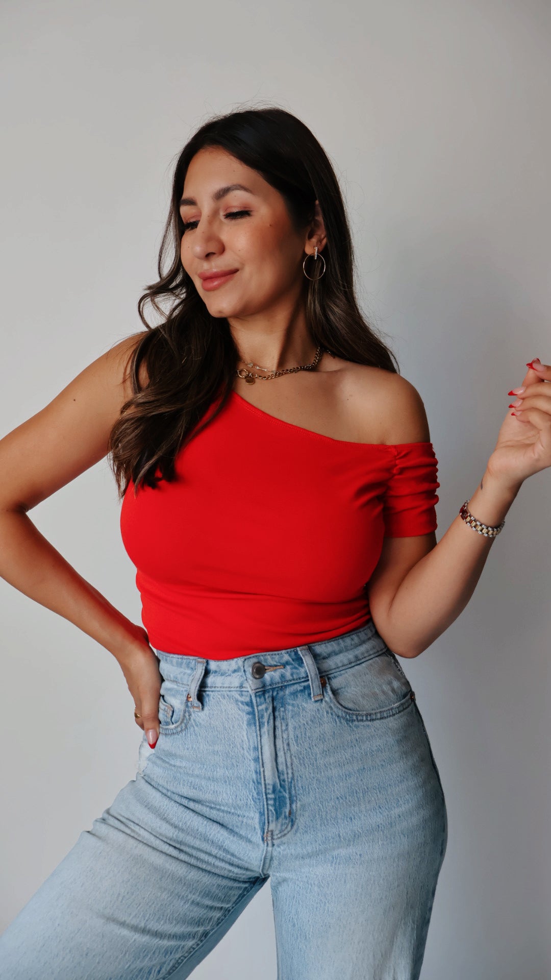 Scarlet Off The Shoulder Top