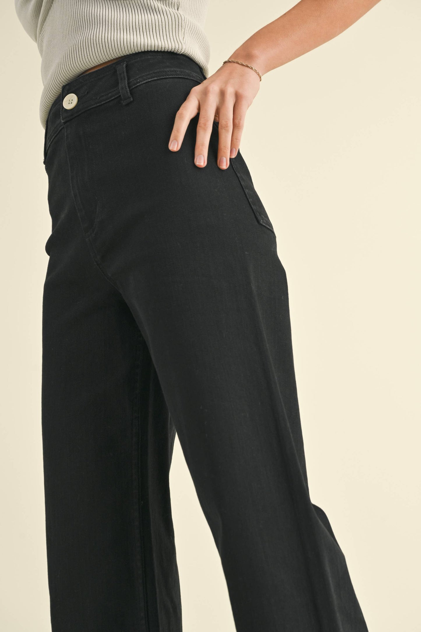 Wide Leg Classic Black Denim