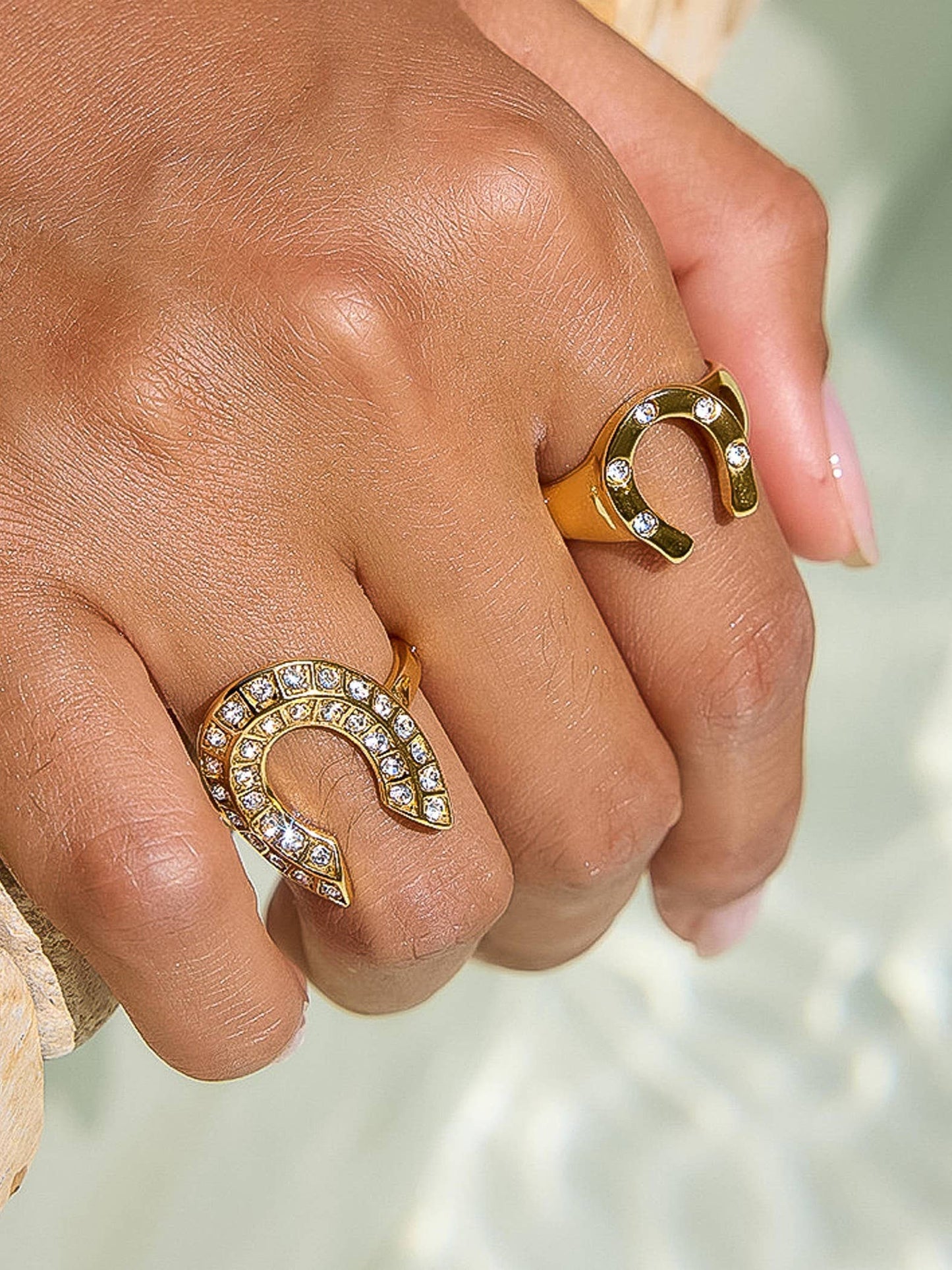 Stone Horseshoe Ring