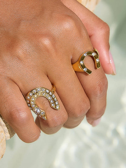 Stone Horseshoe Ring