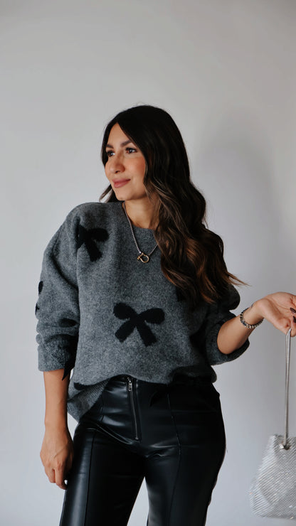 Paulina Velvet Bow Sweater