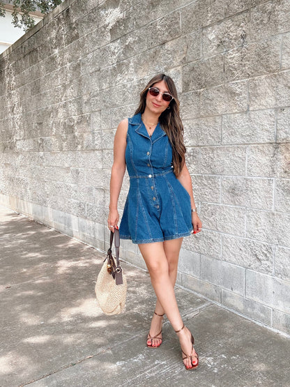 Flounce Denim Romper