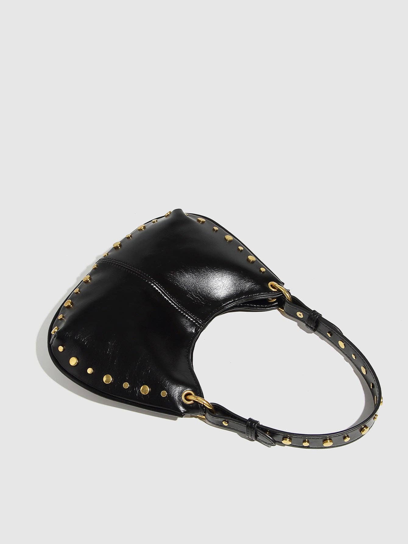 Black Studded Shoulder Bag
