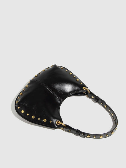 Black Studded Shoulder Bag