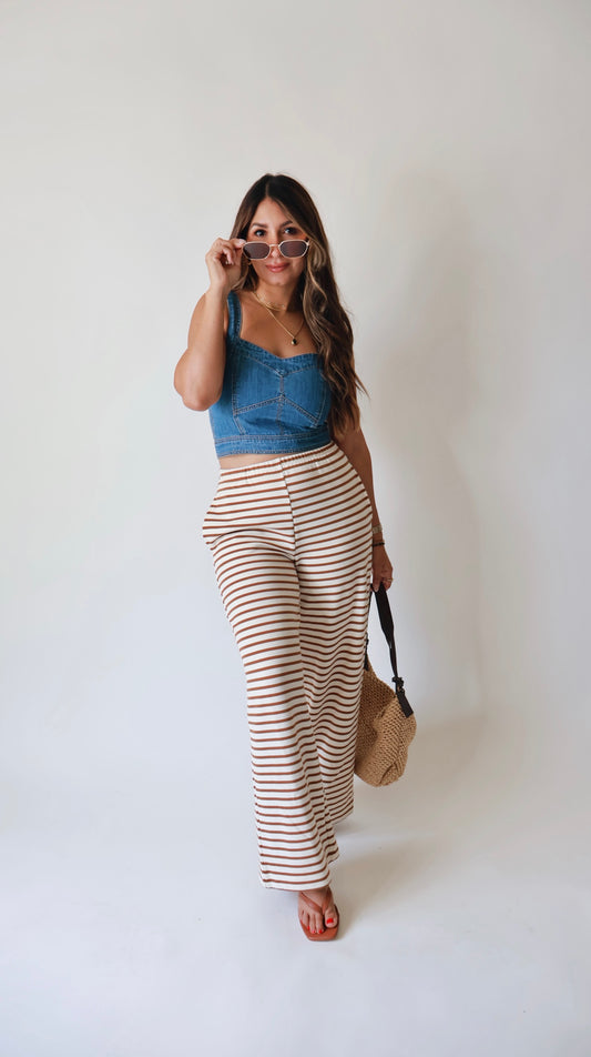 Kinsley Mocha Striped Lounge Pants