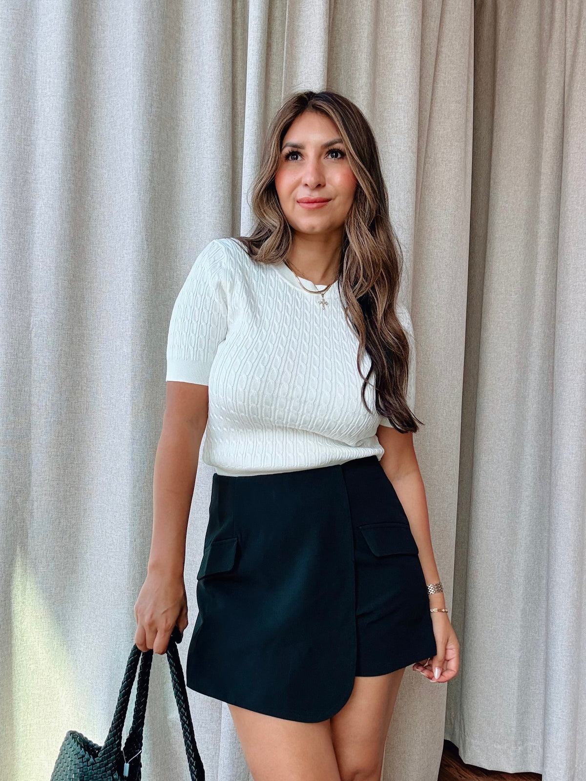 Everyday White Knit Blouse