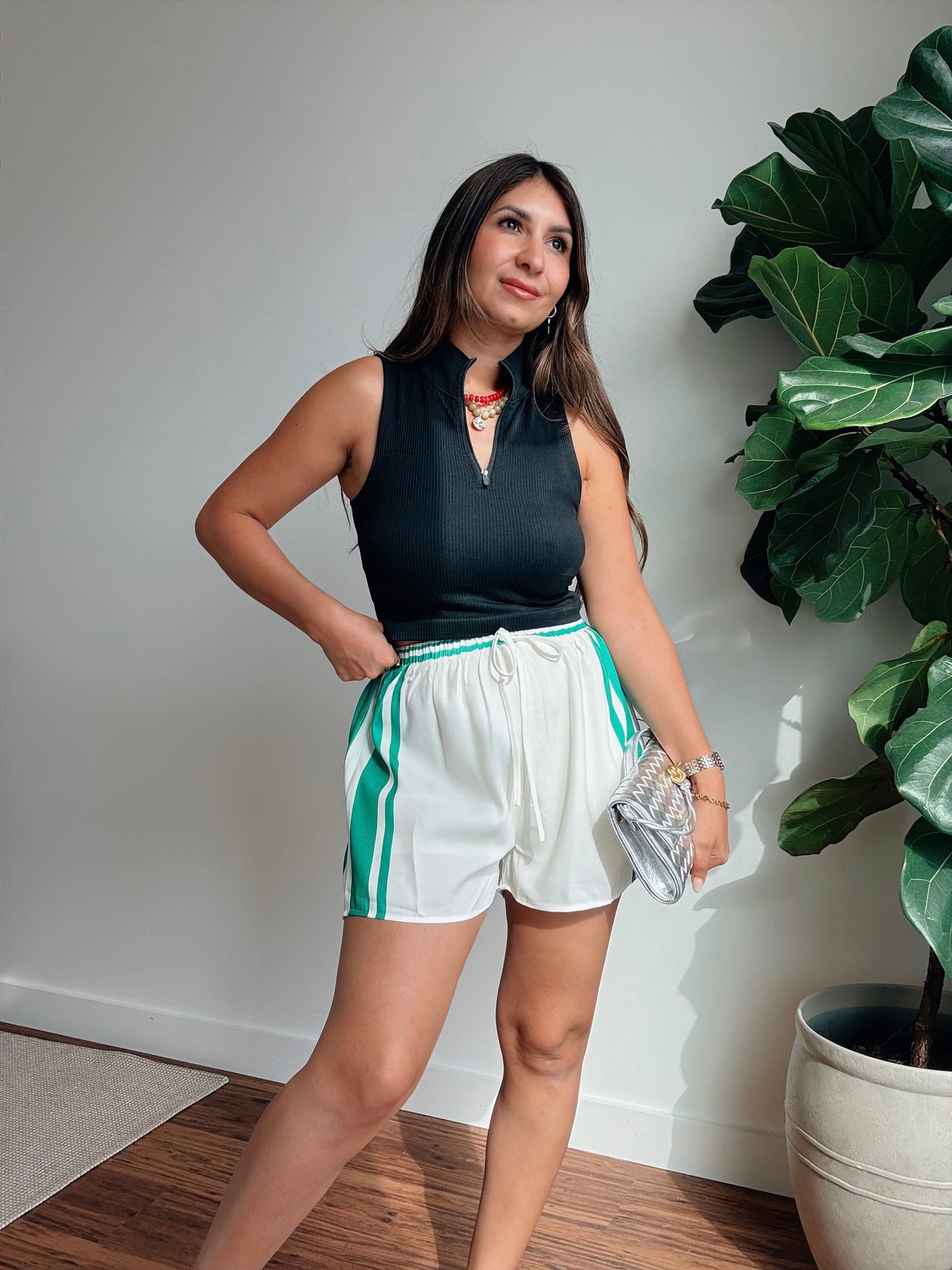 On The Green Striped Shorts
