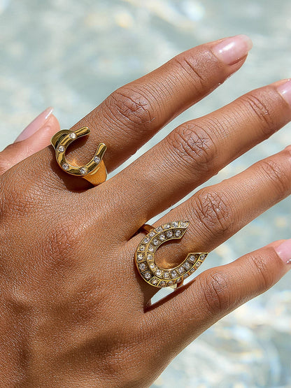 Stone Horseshoe Ring