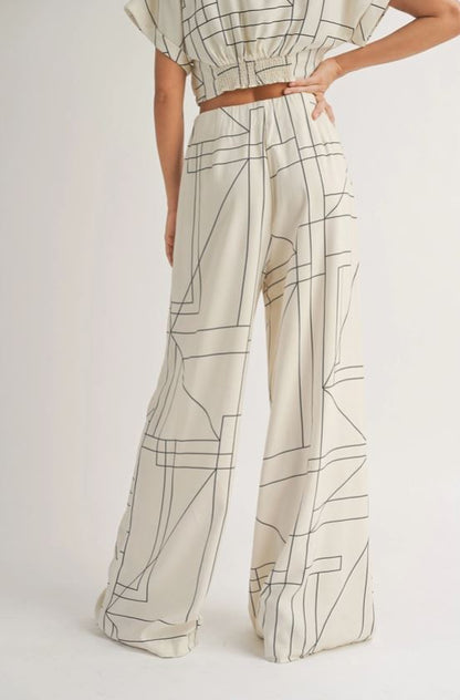 Florance Geo Print Wide Leg Pants