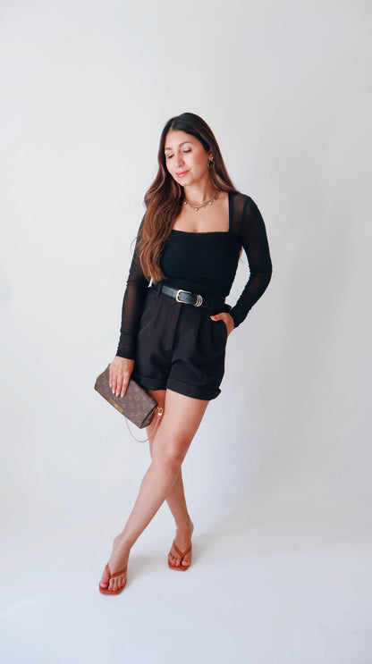 Jessa Sheer Long Sleeve Top