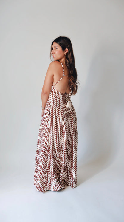 Backless Geo Print Dress