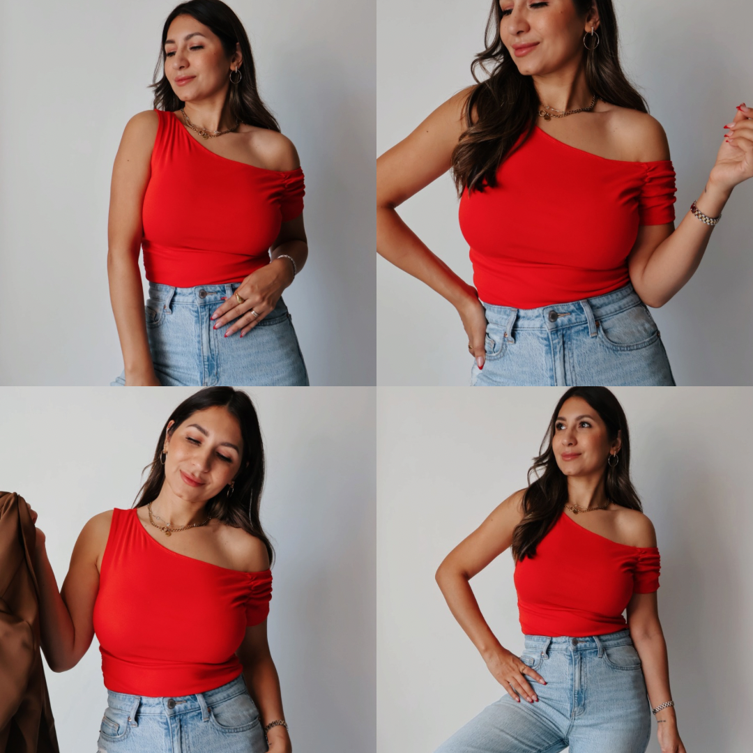 Scarlet Off The Shoulder Top