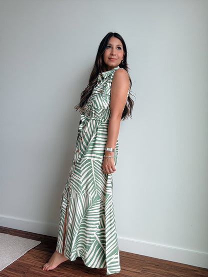 Wild Tides Sleeveless Shirt Dress