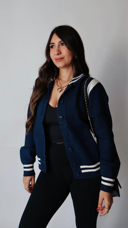 Vintage Navy Bomber Cardigan