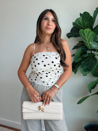 Ruched Polkadot Tank