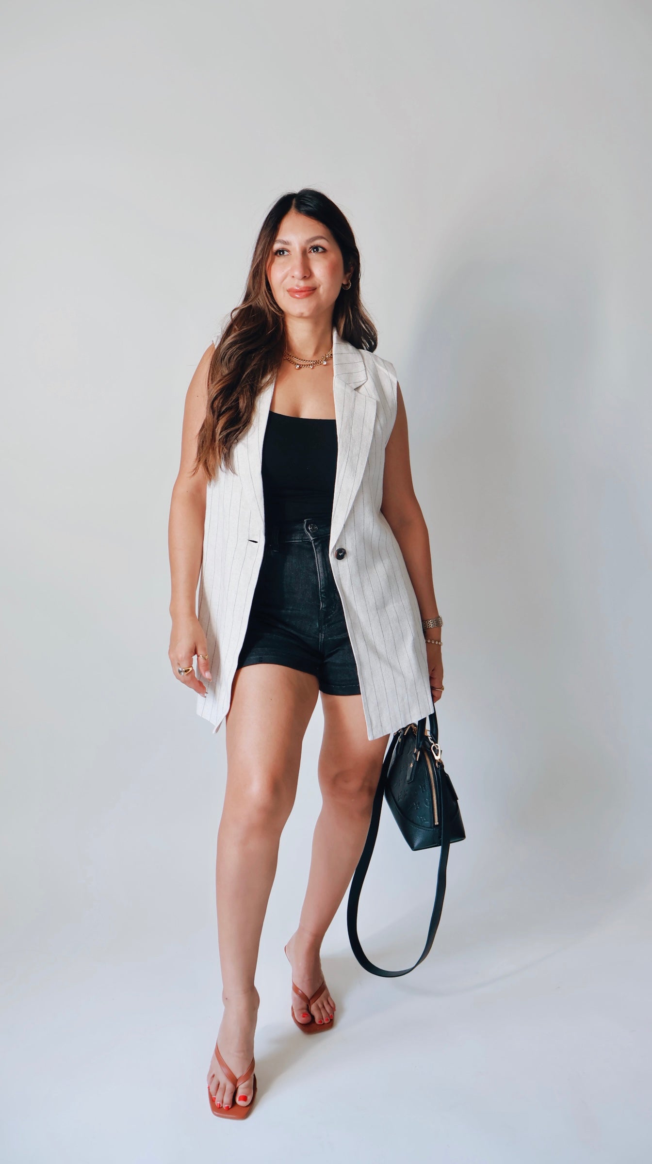 Sleeveless Linen Blazer