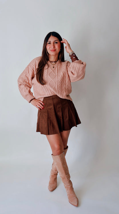 Espresso Suede Skort
