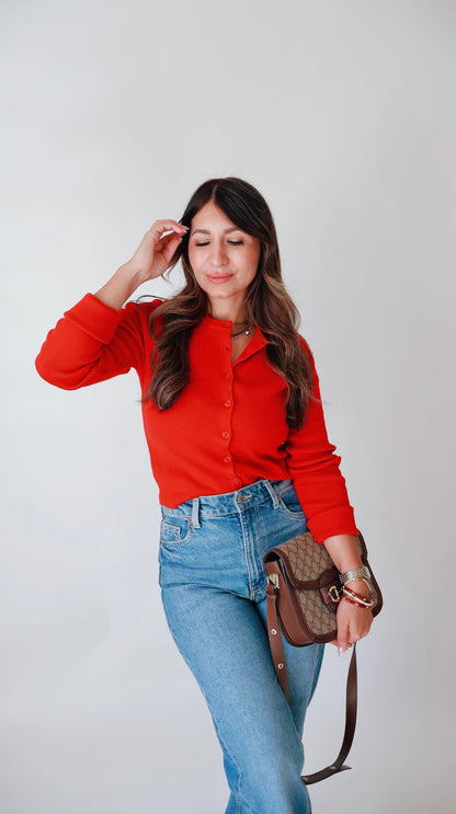 Candy Red Cardigan