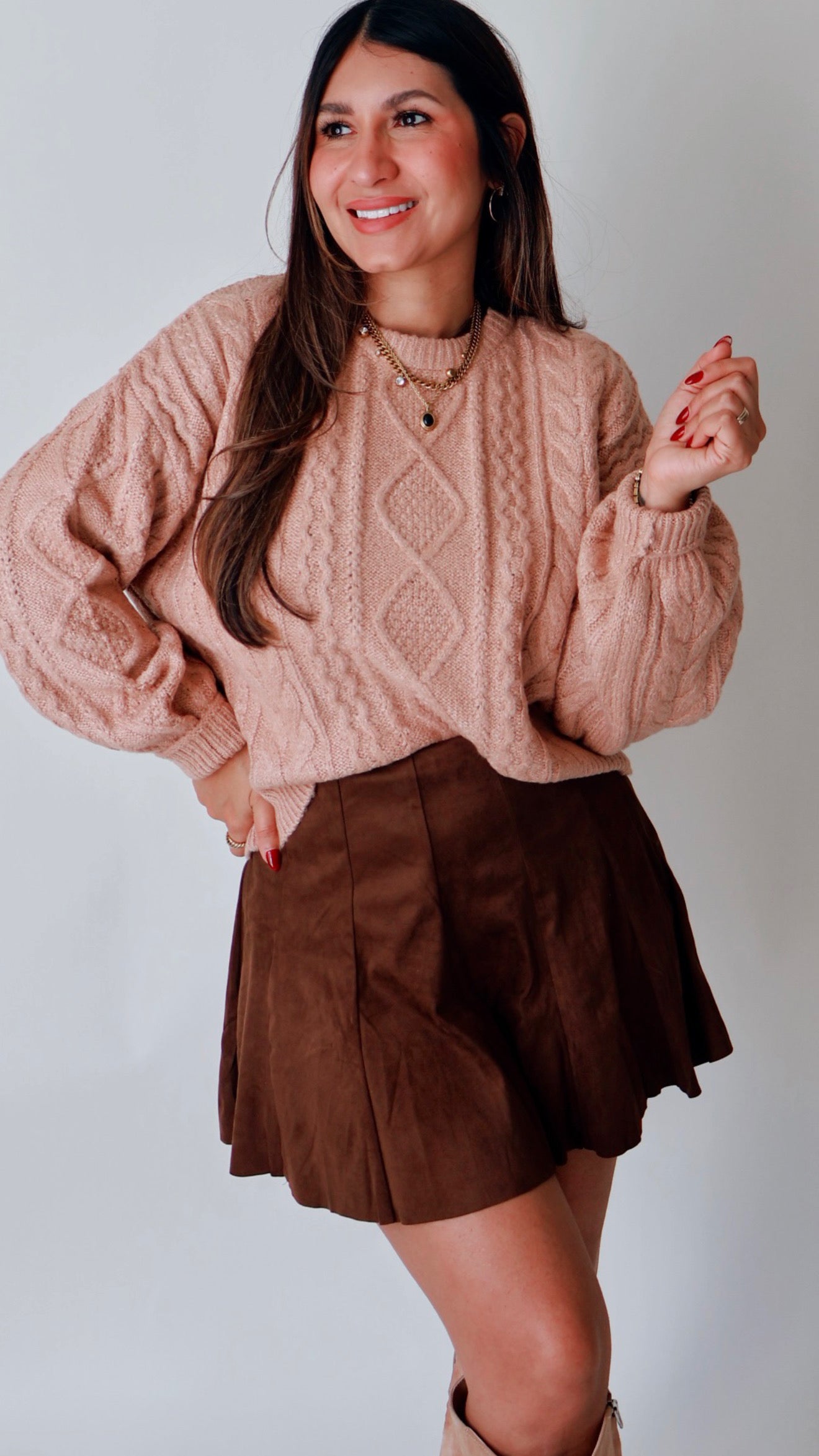 Espresso Suede Skort