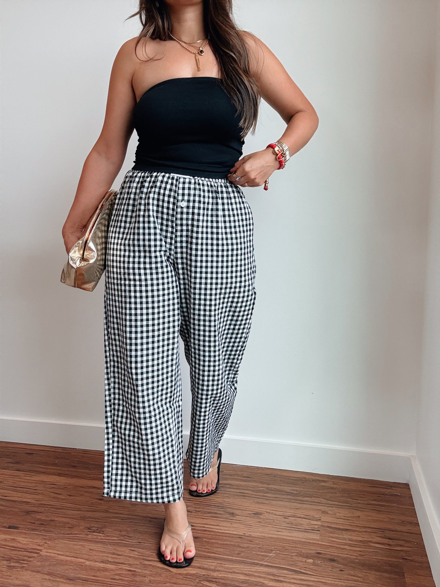 Black Gingham Pants