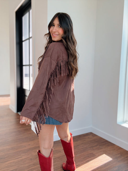 Western Jay Suede Fringe Shirt