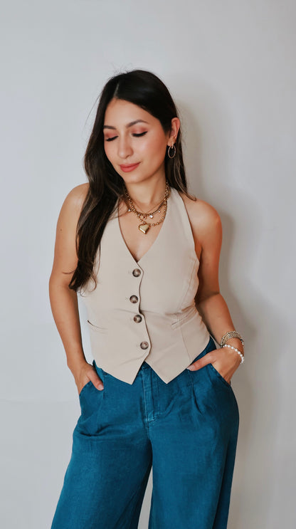 LA Tan Halter Vest