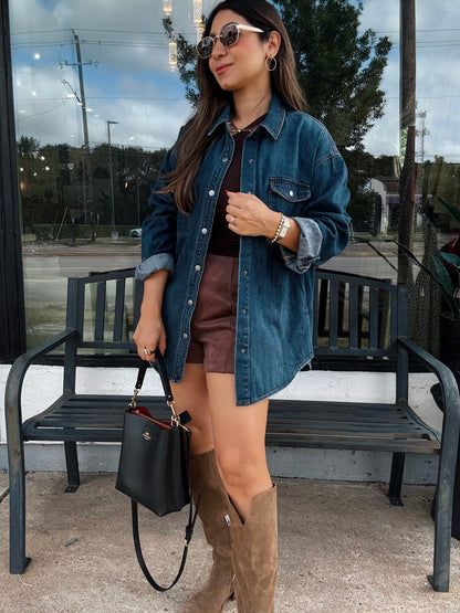 Willow Dark Denim Shacket