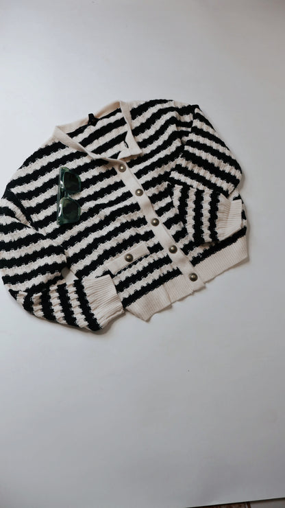 Celine Stripe Knit Cardigan