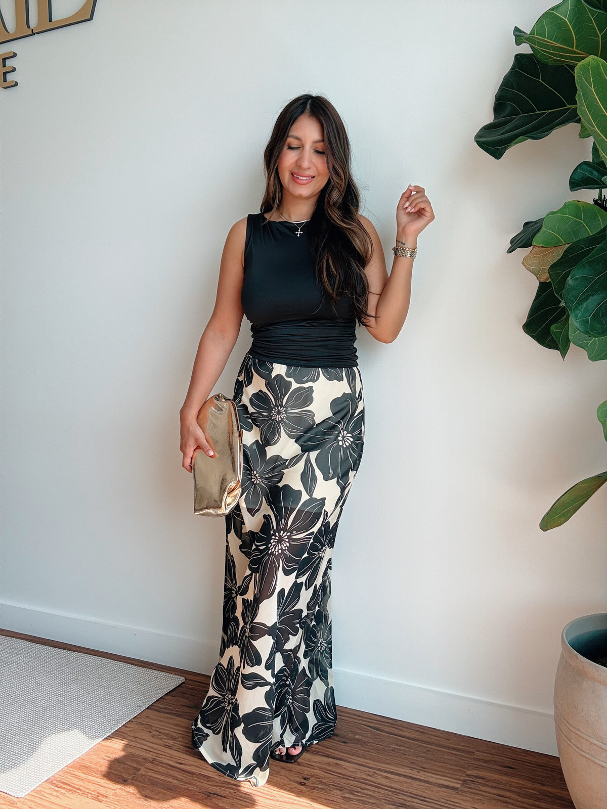 Floral Sheer Maxi Skirt