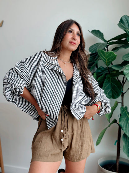 Plaid Cropped Jacket