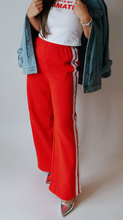 Cherry Red Track Pants