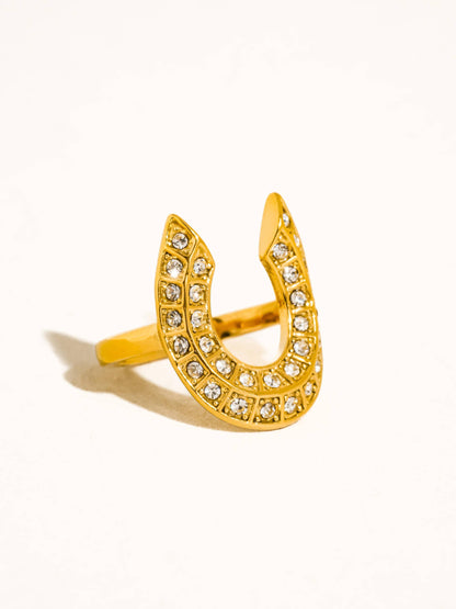 Stone Horseshoe Ring