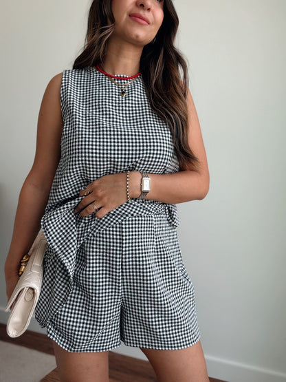 Black Gingham Skort