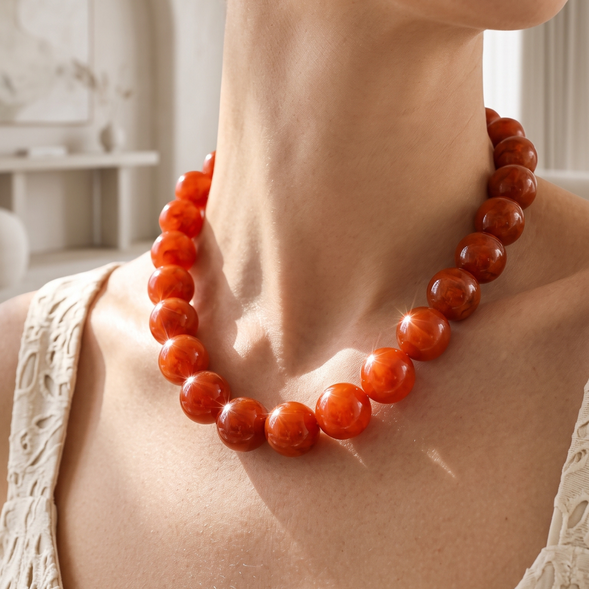 Chunky Red Necklace