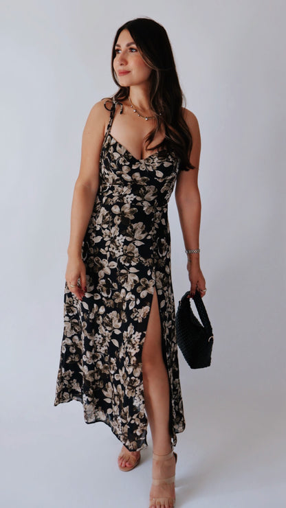 Holiday Midnight Floral Dress