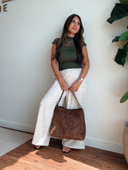 Paisley Beige Wide Legs