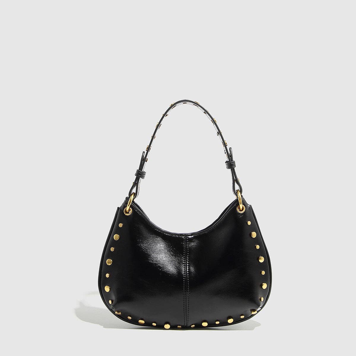Black Studded Shoulder Bag