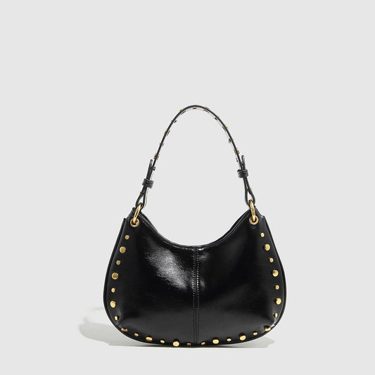 Black Studded Shoulder Bag