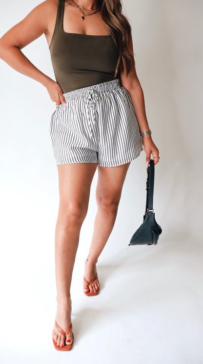 Classic Striped Linen Shorts
