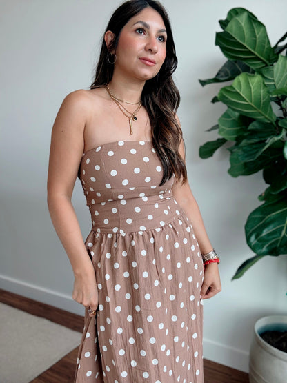 Coco Polka Strapless Dot Dress