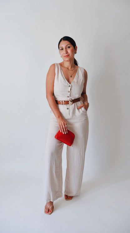 Neutral Linen Jumpsuit