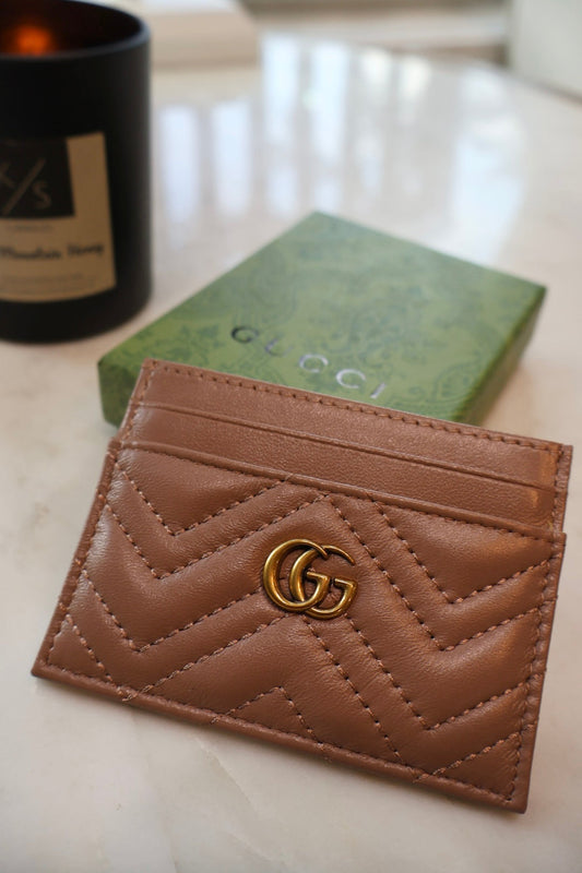 GG Taupe Card Wallet