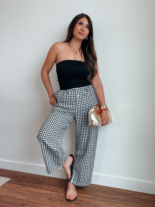 Black Gingham Pants