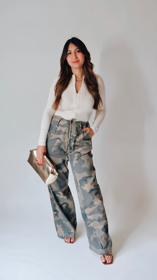 Camo Wide Leg Pants