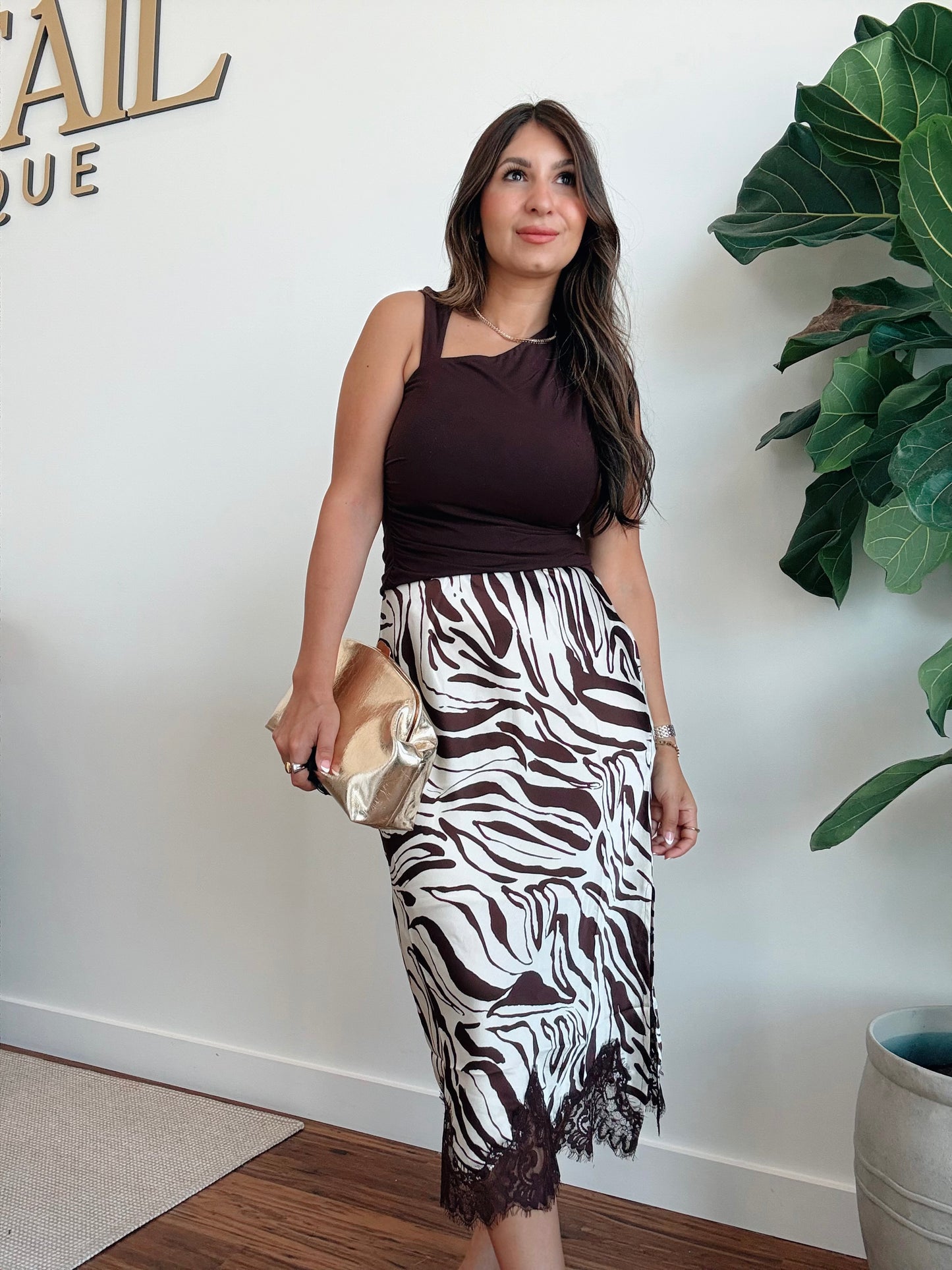 Chocolate Asymmetrical Top
