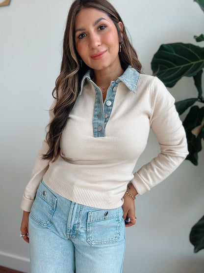 Dee Denim Collared Sweater
