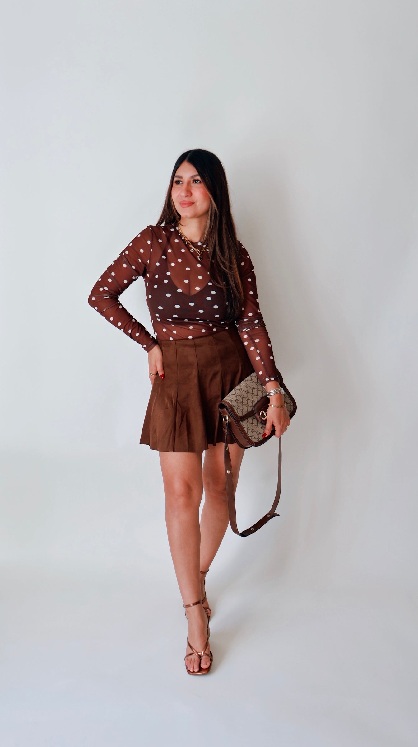 Espresso Suede Skort